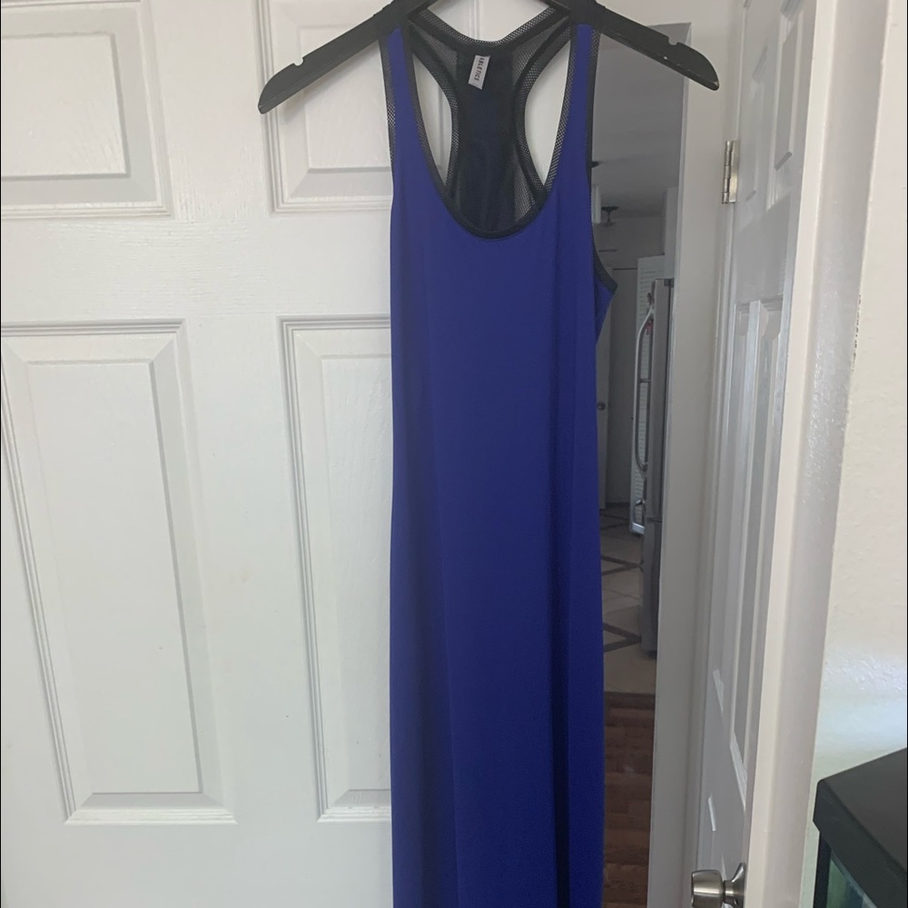 Fabletics Purple Maxi with Black Mesh Detail Size XS